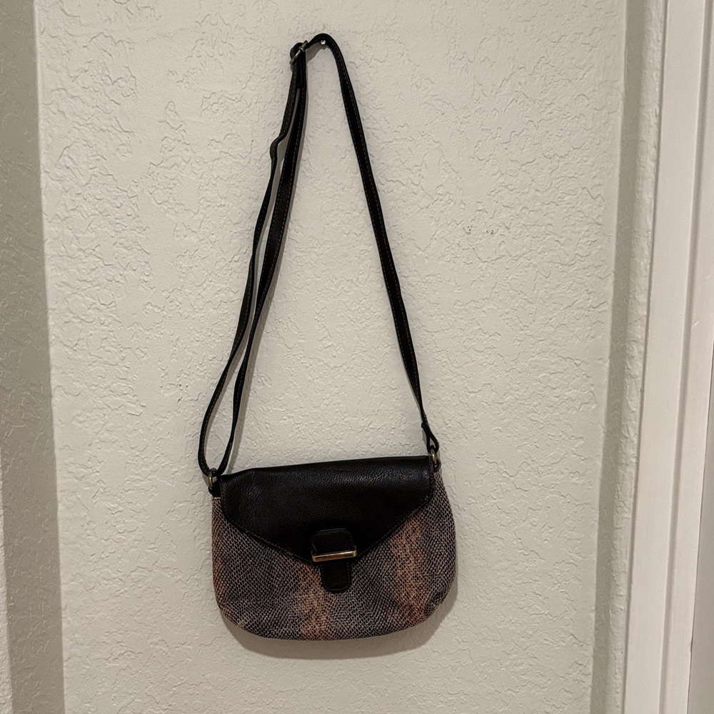 Elegant Black and Brown Crossbody Bag